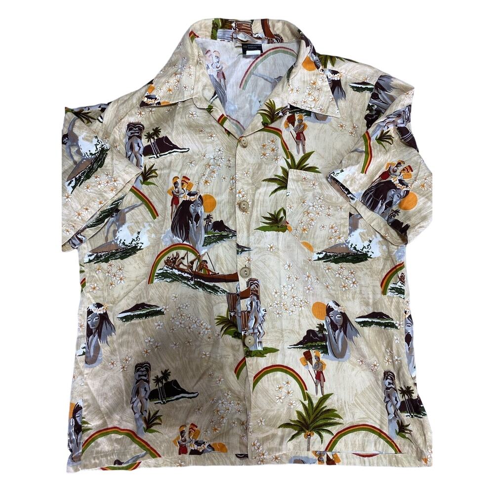Towncraft Shirt Mens Extra‎ Large Aloha Hawaiian Island Hula Surf Tiki VINTAGE